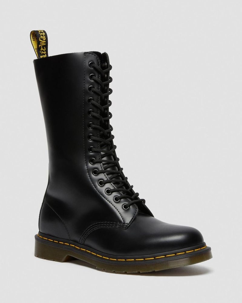 Botas Dr Martens 1914 Smooth Cuero Altas Boots (Smooth Cuero) Negras | PA17-X9NS