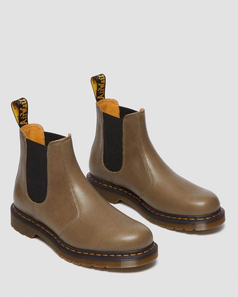 Botas Dr Martens 2976 Carrara Cuero Chelsea Boots (Carrara) Verde Oliva | ZT97-K5ZV