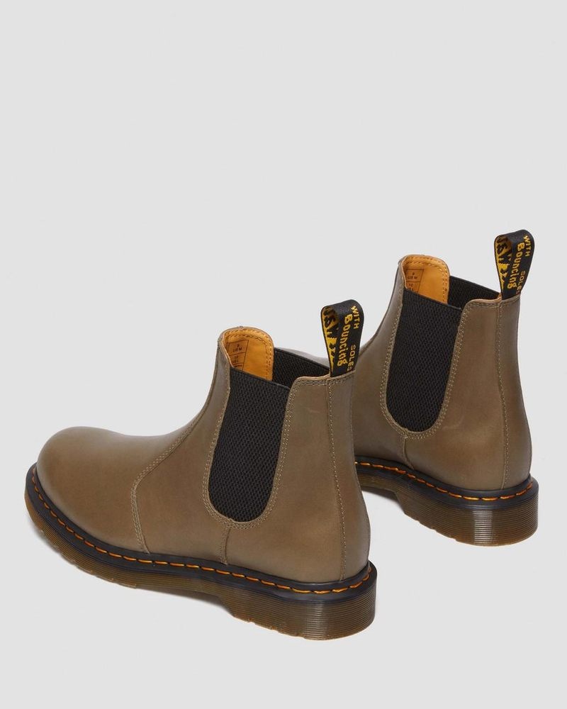 Botas Dr Martens 2976 Carrara Cuero Chelsea Boots (Carrara) Verde Oliva | ZT97-K5ZV