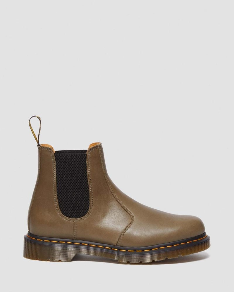 Botas Dr Martens 2976 Carrara Cuero Chelsea Boots (Carrara) Verde Oliva | ZT97-K5ZV