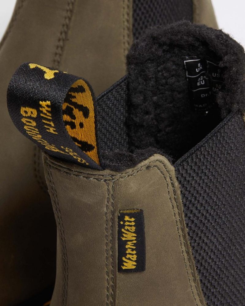 Botas Dr Martens 2976 Fleece Forro Cuero Chelsea Boots (Archive Pull Up) Verde Oliva | ZI54-A0GX