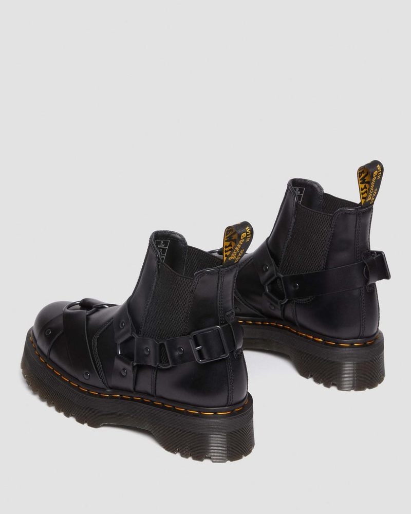 Botas Dr Martens 2976 Harness Cuero Plataforma Chelsea Boots (Paris) Negras | QI30-I1CW