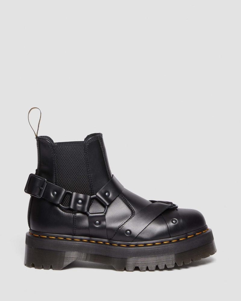 Botas Dr Martens 2976 Harness Cuero Plataforma Chelsea Boots (Paris) Negras | QI30-I1CW