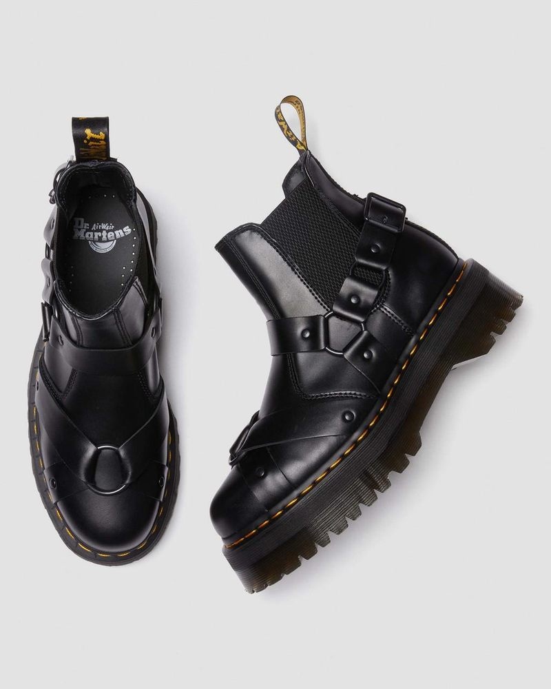 Botas Dr Martens 2976 Harness Cuero Plataforma Chelsea Boots (Paris) Negras | QI30-I1CW