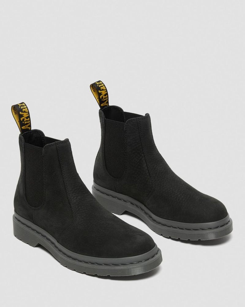 Botas Dr Martens 2976 Mono Milled Nubuck Cuero Chelsea Boots (Milled Nubuck Wp) Negras | WE00-K8XX