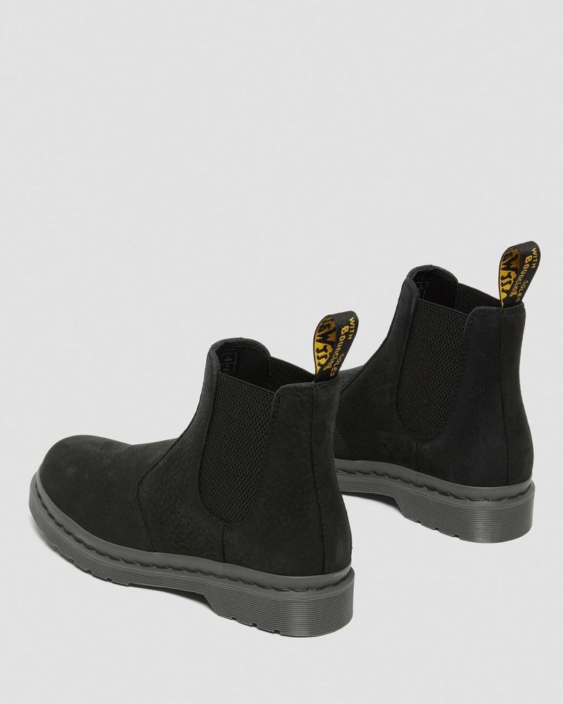 Botas Dr Martens 2976 Mono Milled Nubuck Cuero Chelsea Boots (Milled Nubuck Wp) Negras | WE00-K8XX