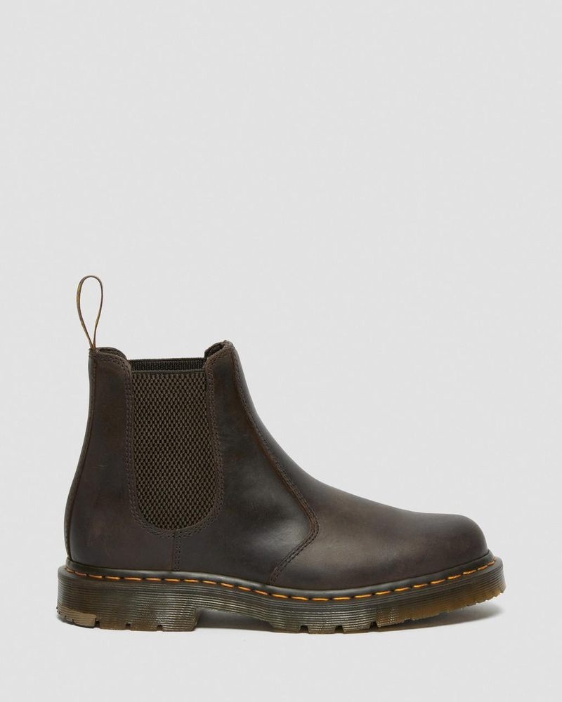 Botas Dr Martens 2976 Slip Resistant Cuero Chelsea Boots (Crazy Horse) Marrones Oscuro | WM17-W8XL