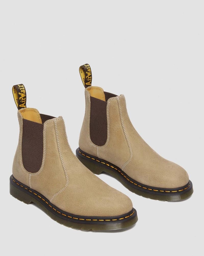 Botas Dr Martens 2976 Tumbled Nubuck Cuero Chelsea Boots (Tumbled Nubuck) Savannah Tan | OW73-K8DH