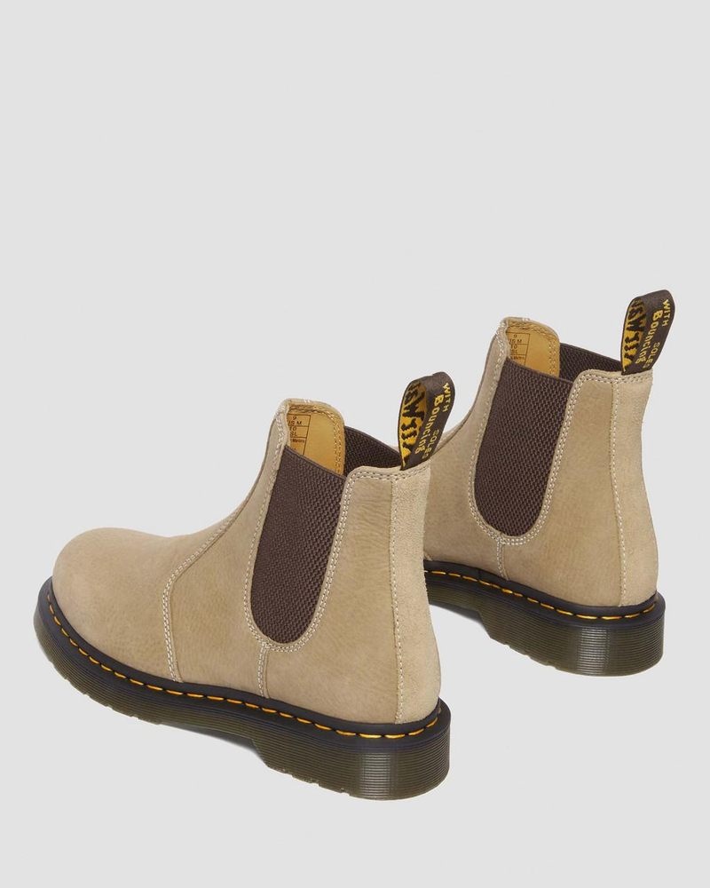 Botas Dr Martens 2976 Tumbled Nubuck Cuero Chelsea Boots (Tumbled Nubuck) Savannah Tan | OW73-K8DH