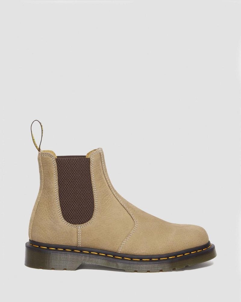 Botas Dr Martens 2976 Tumbled Nubuck Cuero Chelsea Boots (Tumbled Nubuck) Savannah Tan | OW73-K8DH