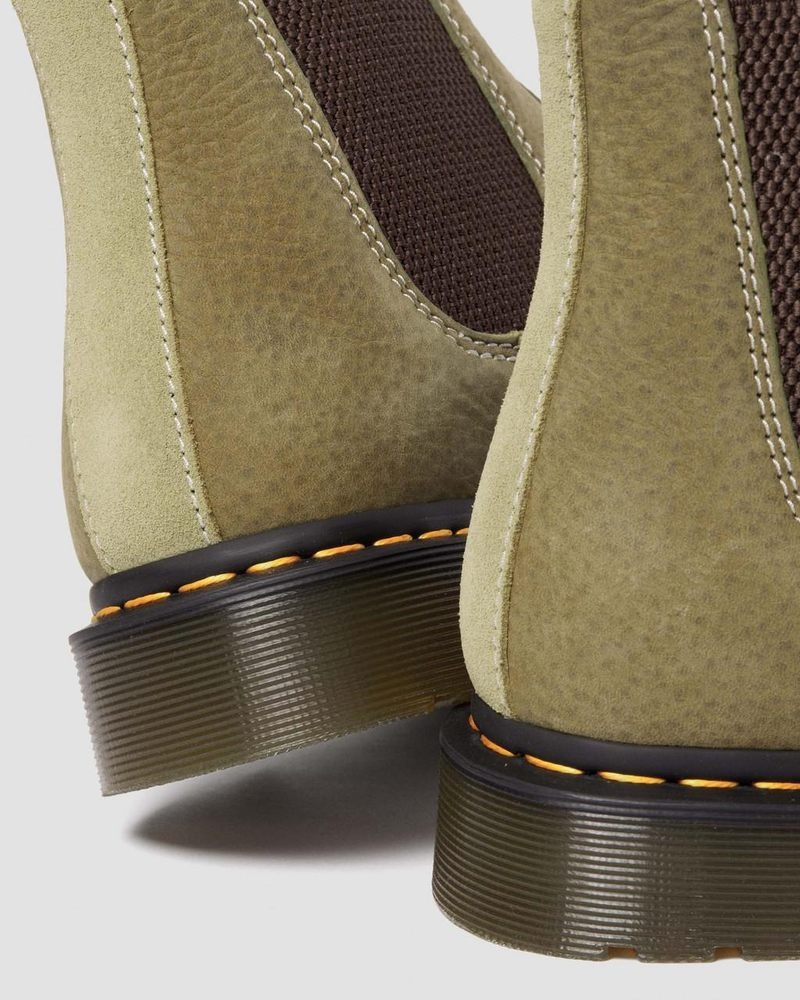 Botas Dr Martens 2976 Tumbled Nubuck Cuero Chelsea Boots (Tumbled Nubuck) Verde Oliva | WS65-W2BS