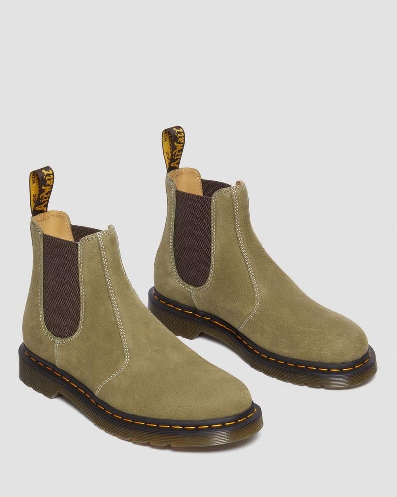 Botas Dr Martens 2976 Tumbled Nubuck Cuero Chelsea Boots (Tumbled Nubuck) Verde Oliva | WS65-W2BS