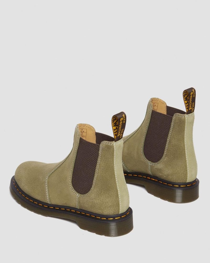 Botas Dr Martens 2976 Tumbled Nubuck Cuero Chelsea Boots (Tumbled Nubuck) Verde Oliva | WS65-W2BS