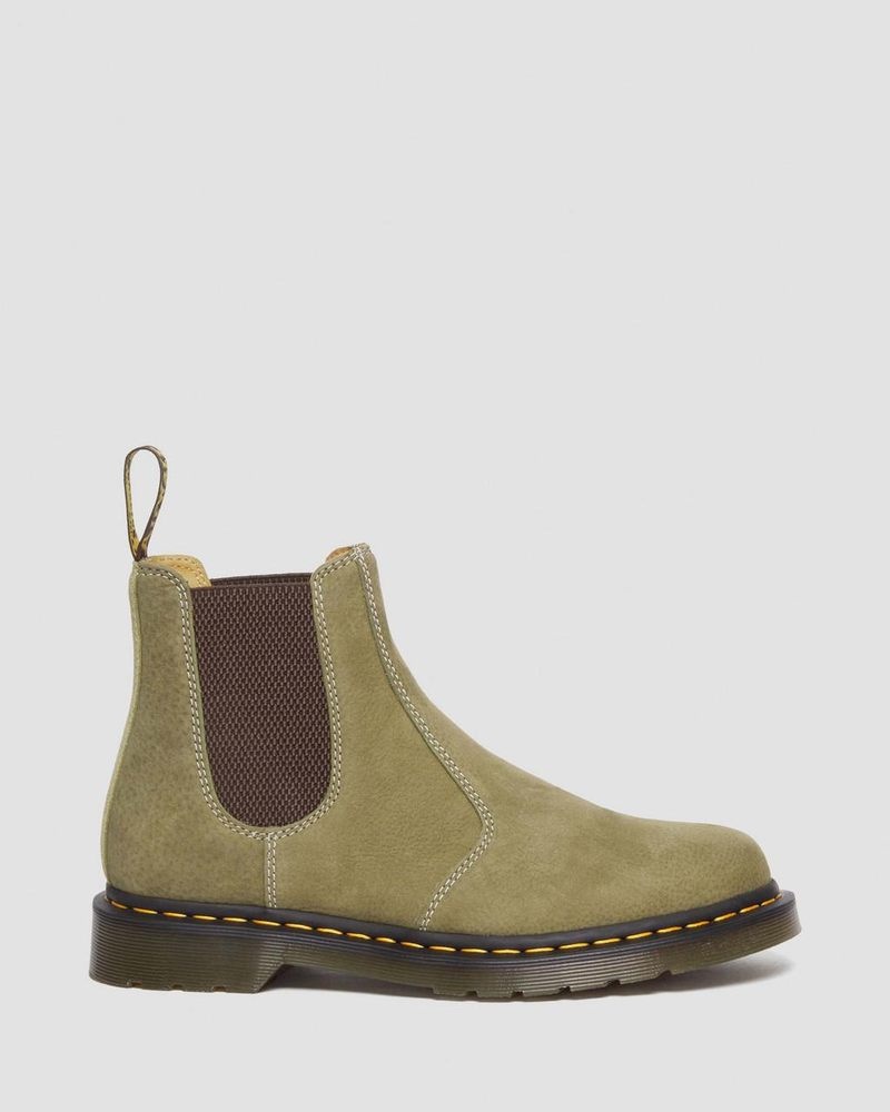 Botas Dr Martens 2976 Tumbled Nubuck Cuero Chelsea Boots (Tumbled Nubuck) Verde Oliva | WS65-W2BS