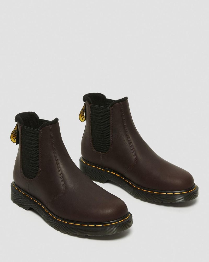 Botas Dr Martens 2976 Warmwair Cuero Chelsea Boots (Valor Wp) Marrones Oscuro | NM78-D8IF