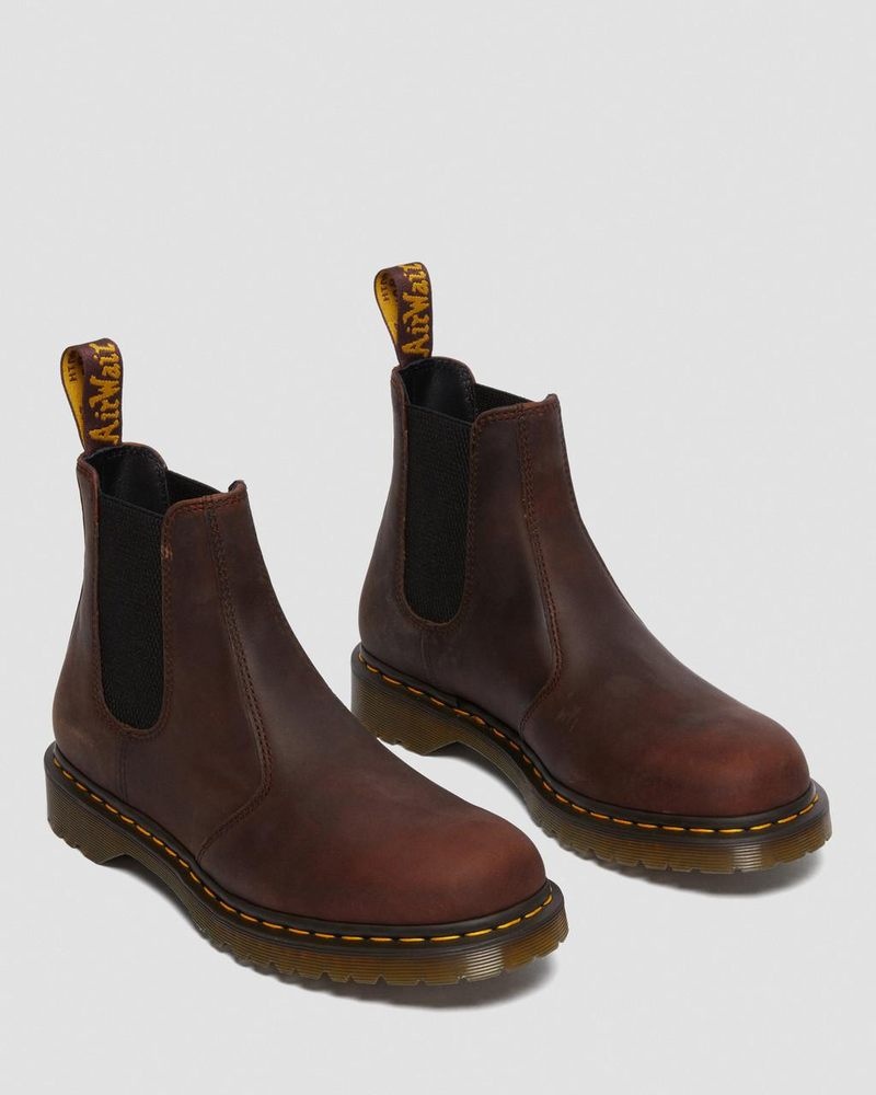 Botas Dr Martens 2976 Waxed Full Grain Cuero Chelsea Boots (Waxed Full Grain) Chestnut | PK97-M1FK