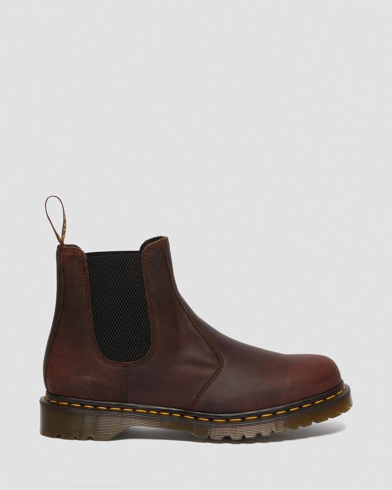 Botas Dr Martens 2976 Waxed Full Grain Cuero Chelsea Boots (Waxed Full Grain) Chestnut | PK97-M1FK