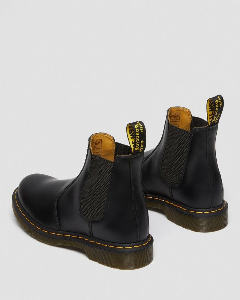 Botas Dr Martens 2976 Yellow Stitch Smooth Cuero Chelsea Boots (Smooth Cuero) Negras | LV74-K1XU