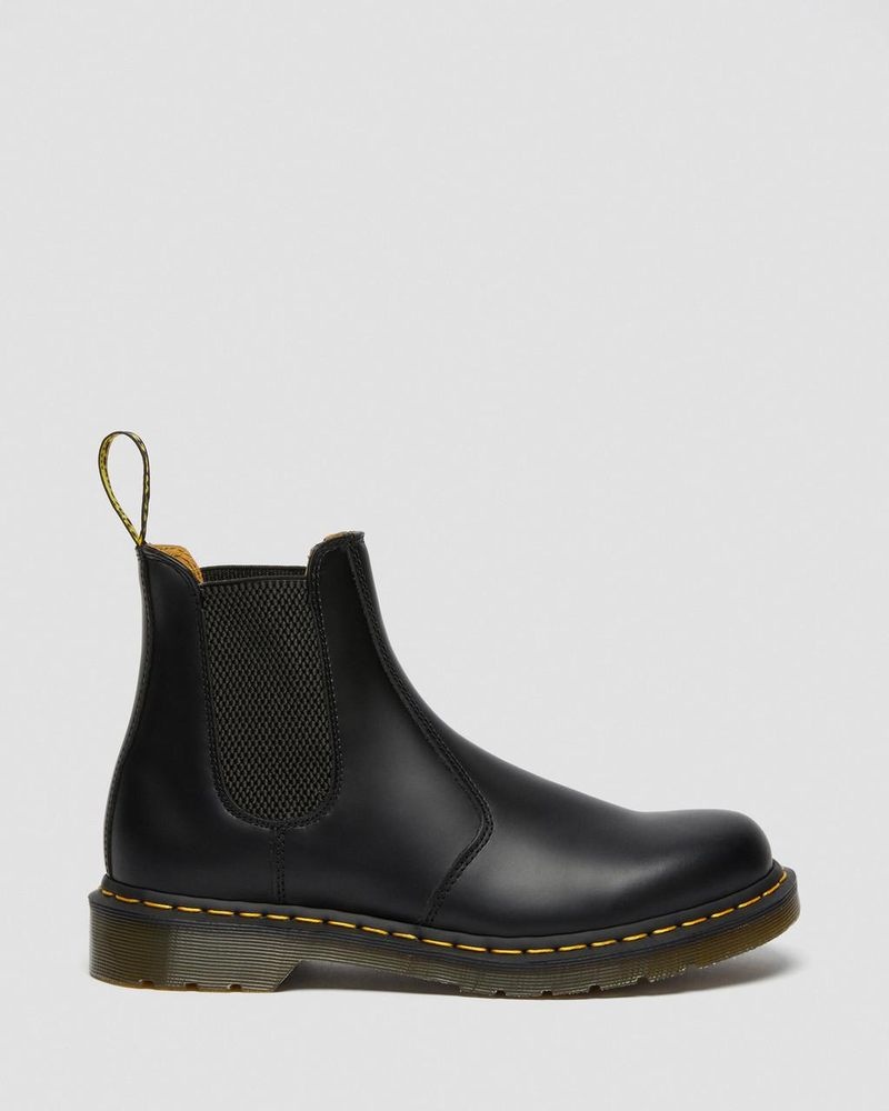 Botas Dr Martens 2976 Yellow Stitch Smooth Cuero Chelsea Boots (Smooth Cuero) Negras | LV74-K1XU