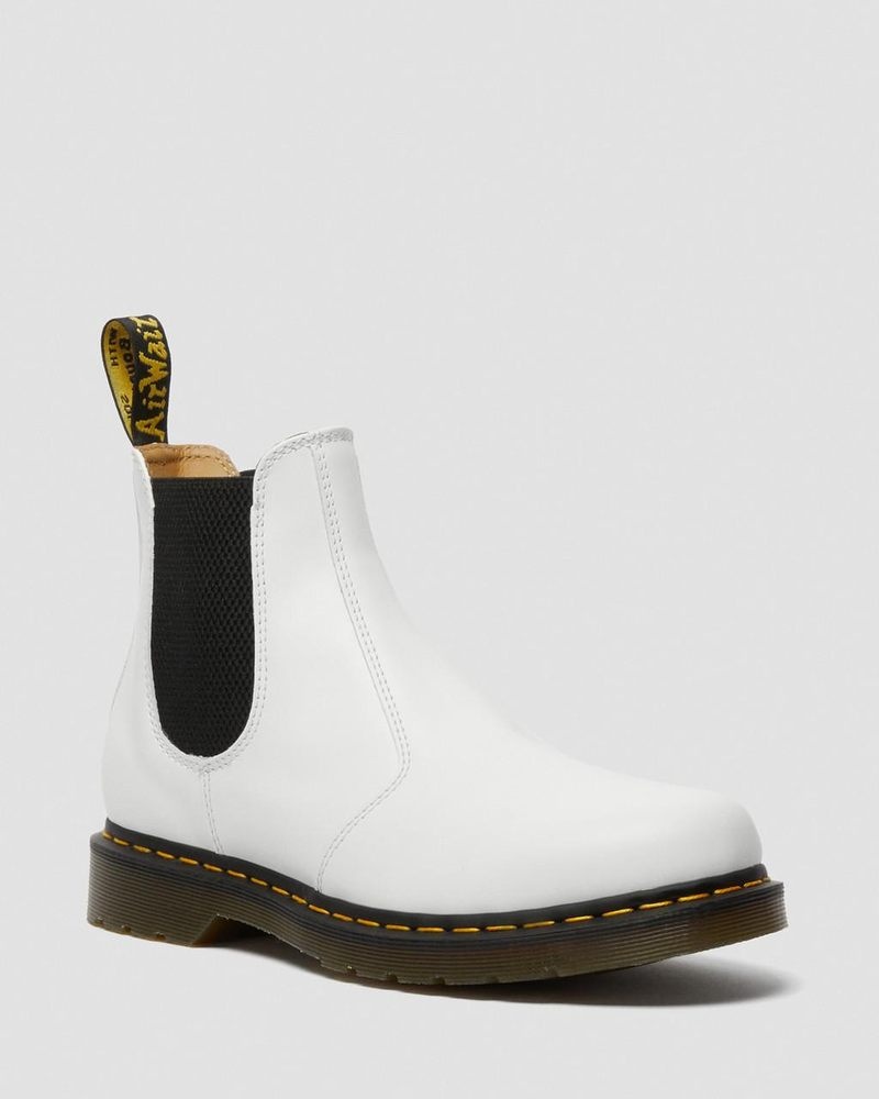 Botas Dr Martens 2976 Yellow Stitch Smooth Cuero Chelsea Boots (Smooth Cuero) Blancas | CZ11-I7AG