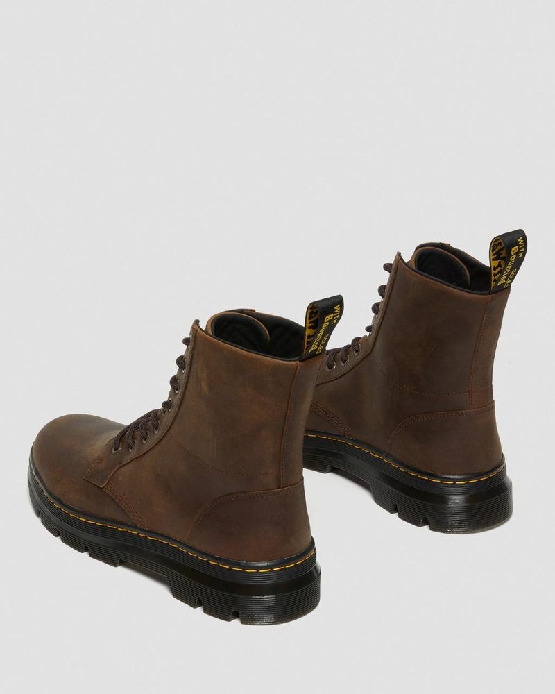 Botas Dr Martens Combs Crazy Horse Cuero Casuales Boots (Crazy Horse) Marrones | HW68-O7AE