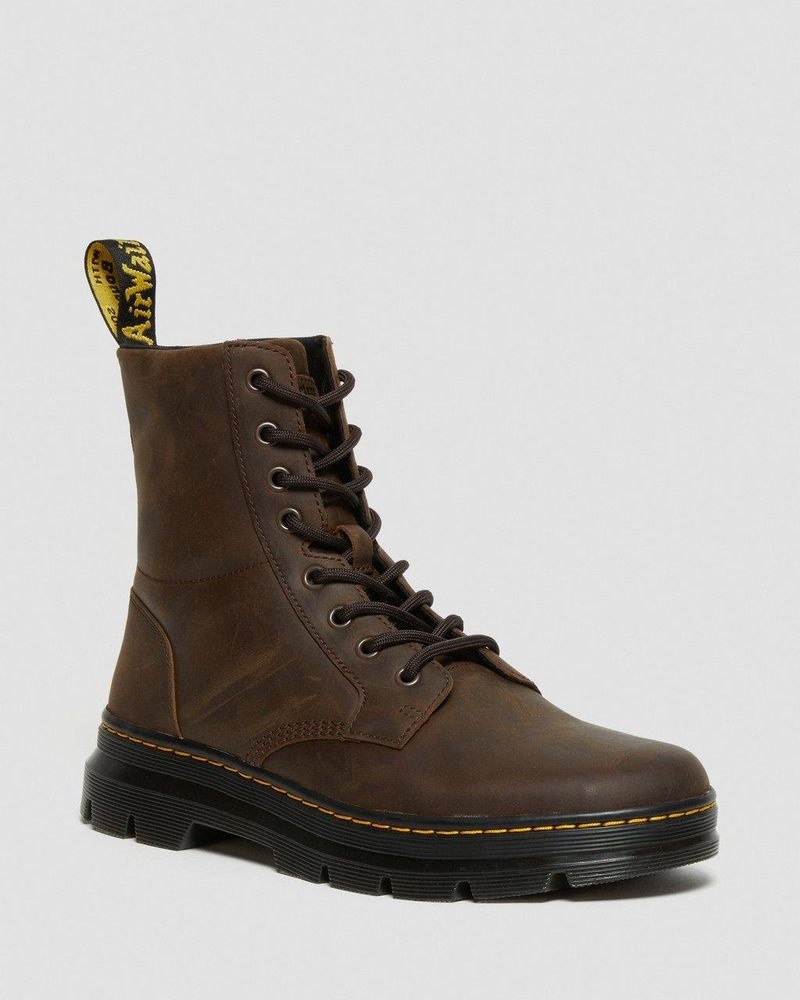 Botas Dr Martens Combs Crazy Horse Cuero Casuales Boots (Crazy Horse) Marrones | HW68-O7AE