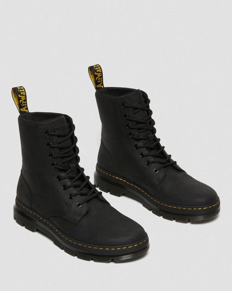 Botas Dr Martens Combs Cuero Casuales Boots (Wyoming) Negras | ND16-F3UP