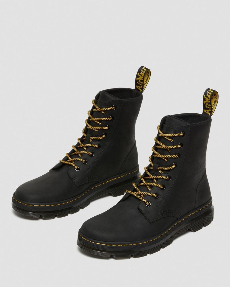 Botas Dr Martens Combs Cuero Casuales Boots (Wyoming) Negras | ND16-F3UP