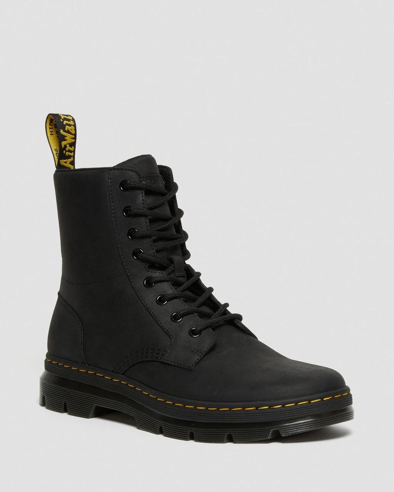 Botas Dr Martens Combs Cuero Casuales Boots (Wyoming) Negras | ND16-F3UP