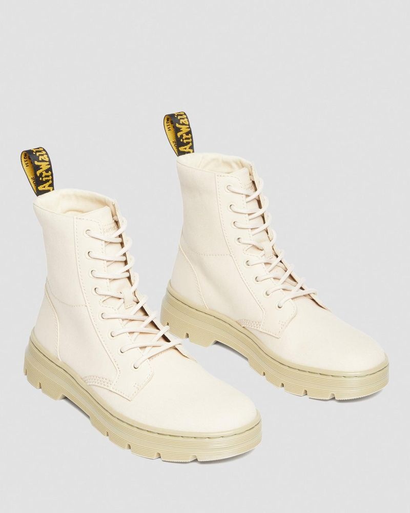 Botas Dr Martens Combs Lona Casuales Boots (Lona+Milled Coated Cuero) Beige | AK86-E2IA