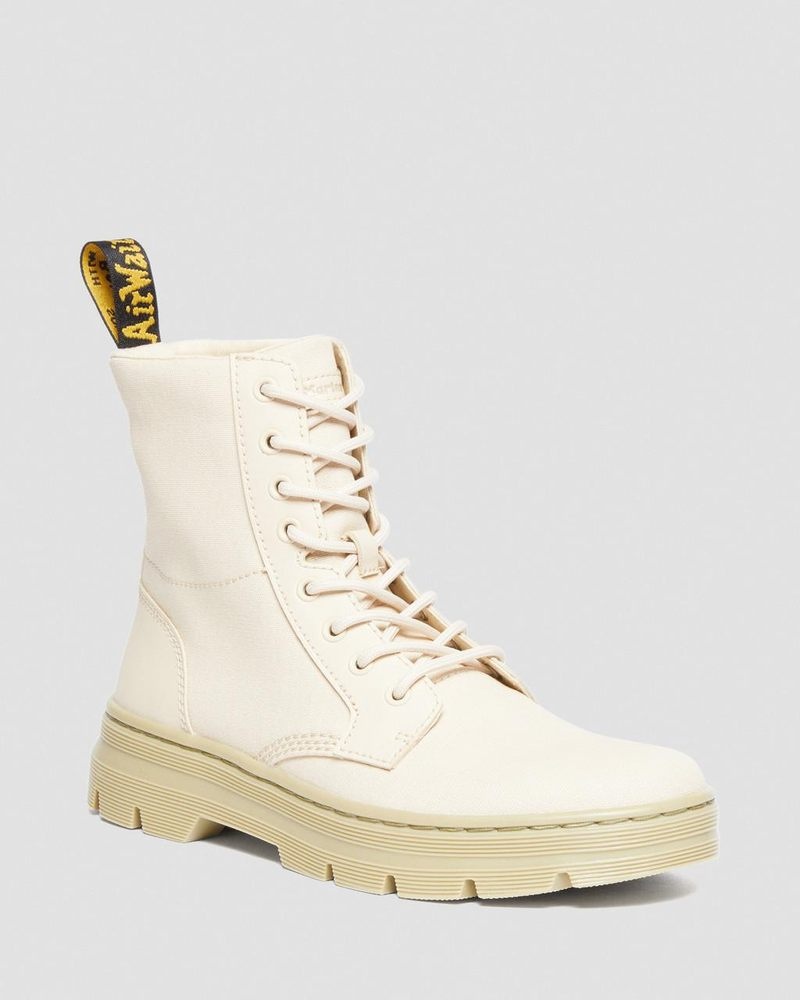 Botas Dr Martens Combs Lona Casuales Boots (Lona+Milled Coated Cuero) Beige | AK86-E2IA