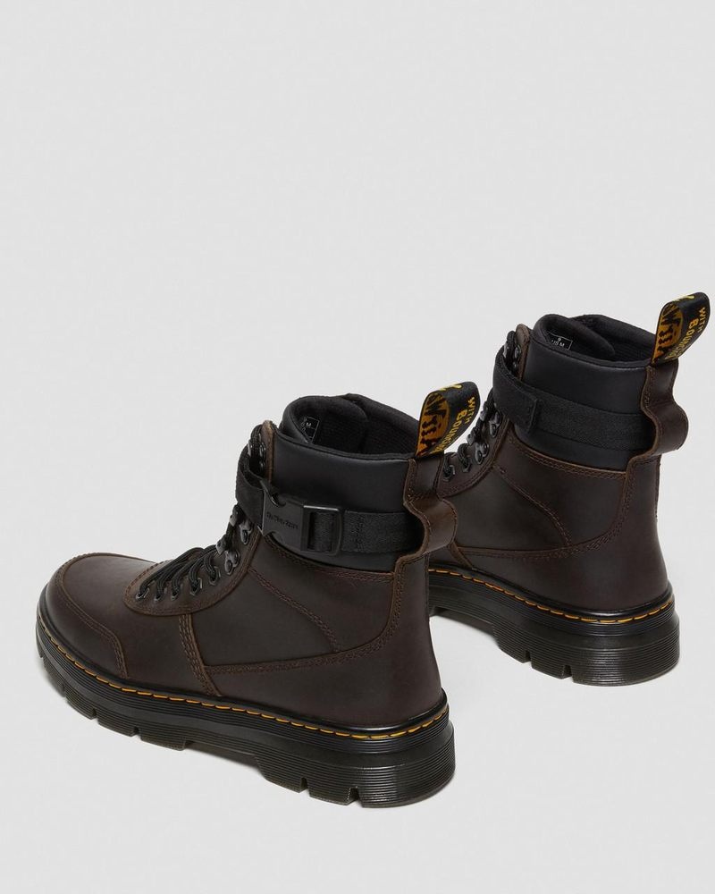 Botas Dr Martens Combs Tech Crazy Horse Cuero Casuales Boots (Crazy Horse) Marrones Oscuro | KC53-W6ED