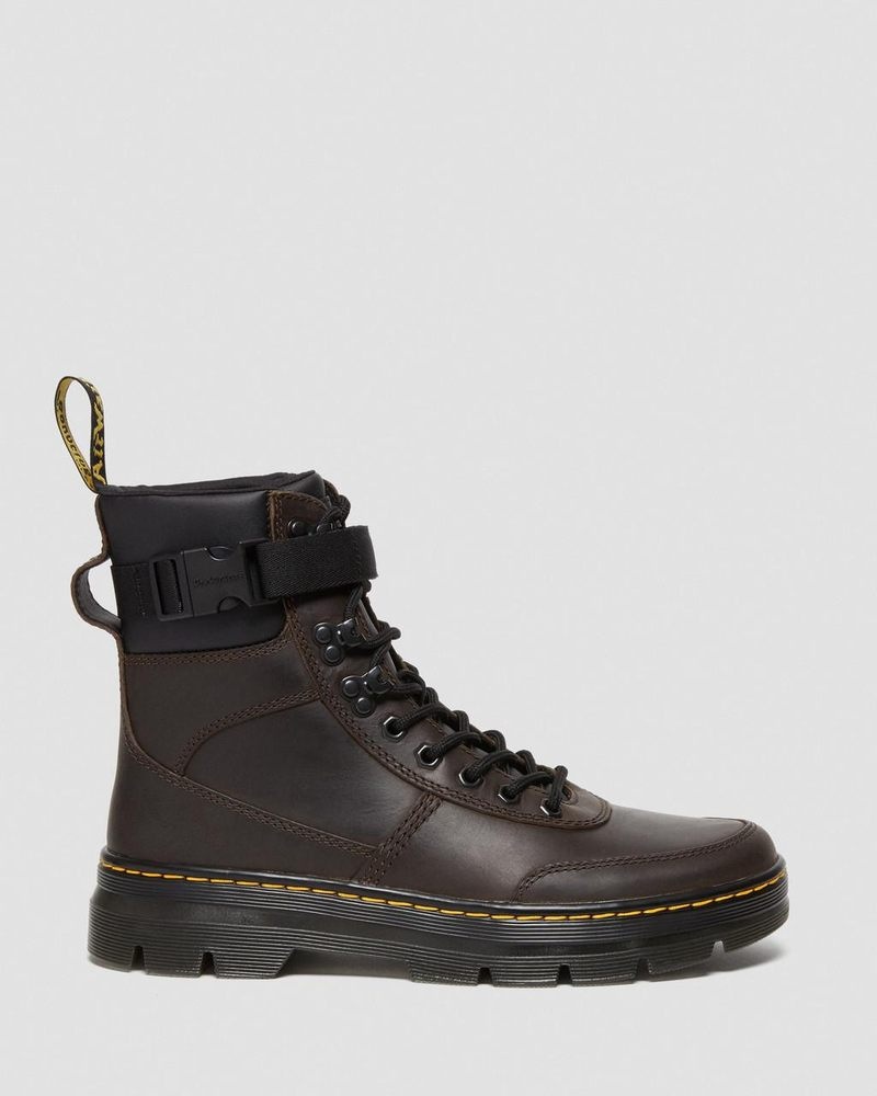 Botas Dr Martens Combs Tech Crazy Horse Cuero Casuales Boots (Crazy Horse) Marrones Oscuro | KC53-W6ED