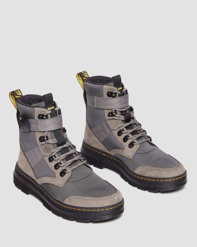 Botas Dr Martens Combs Tech II Fleece-Forro Casuales Boots (Buffbuck Two Tone Nylon) Gris | DV59-A5TK