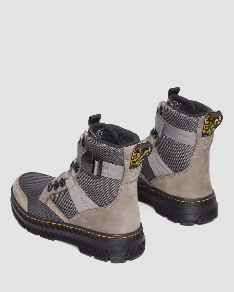 Botas Dr Martens Combs Tech II Fleece-Forro Casuales Boots (Buffbuck Two Tone Nylon) Gris | DV59-A5TK