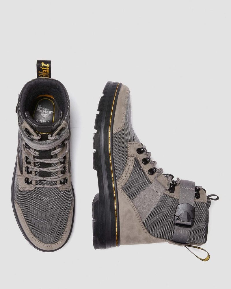 Botas Dr Martens Combs Tech II Fleece-Forro Casuales Boots (Buffbuck Two Tone Nylon) Gris | DV59-A5TK