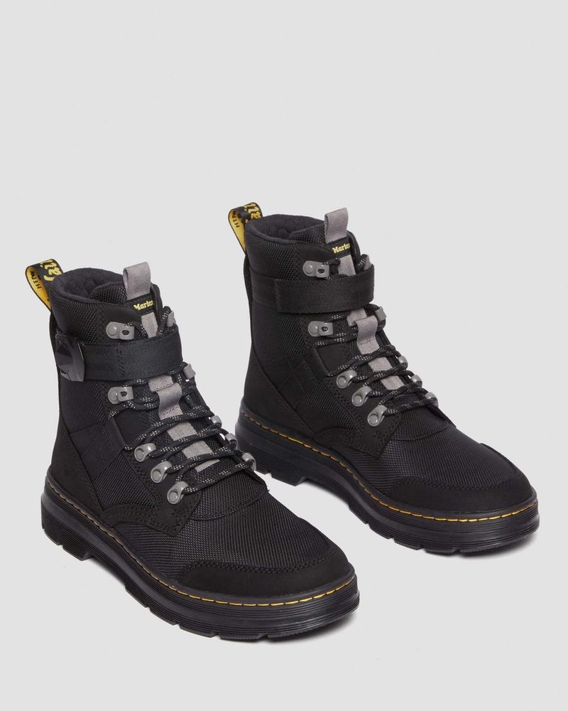 Botas Dr Martens Combs Tech II Fleece-Forro Casuales Boots (Buffbuck Two Tone Nylon) Negras | KV48-E1UC