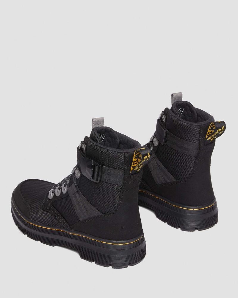 Botas Dr Martens Combs Tech II Fleece-Forro Casuales Boots (Buffbuck Two Tone Nylon) Negras | KV48-E1UC