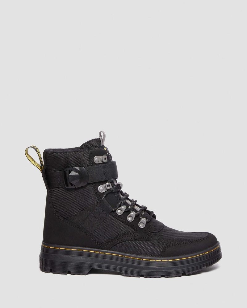 Botas Dr Martens Combs Tech II Fleece-Forro Casuales Boots (Buffbuck Two Tone Nylon) Negras | KV48-E1UC