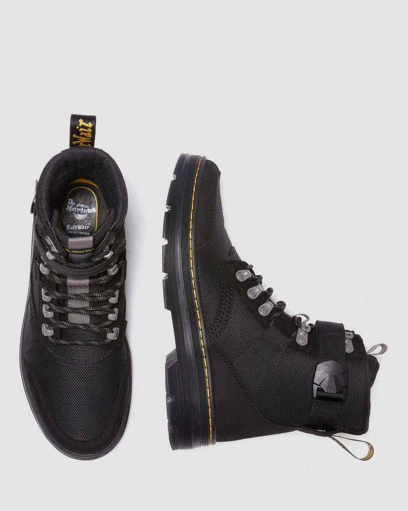 Botas Dr Martens Combs Tech II Fleece-Forro Casuales Boots (Buffbuck Two Tone Nylon) Negras | KV48-E1UC