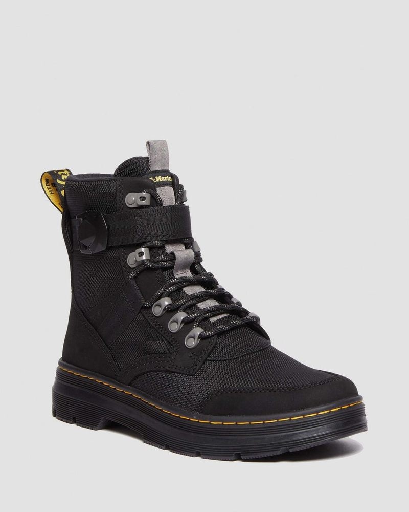 Botas Dr Martens Combs Tech II Fleece-Forro Casuales Boots (Buffbuck Two Tone Nylon) Negras | KV48-E1UC