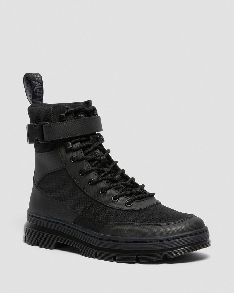 Botas Dr Martens Combs Tech Poly Casuales Boots (Element Poly Rip Stop) Negras | EO08-L1BP