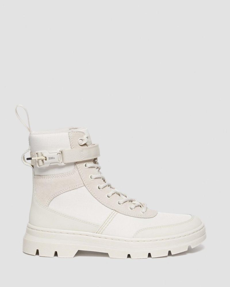 Botas Dr Martens Combs Tech Poly & Gamuza Casuales Boots (Poly Ripstop + Eh Gamuza + Ajax) Off White/Natural | RV65-O1ZS