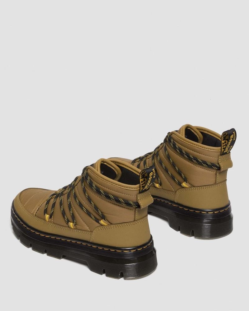 Botas Dr Martens Combs - Acolchado Casuales Boots (Rubberised Cuero+Warm Acolchado) Verde Oliva | LX24-D0PA