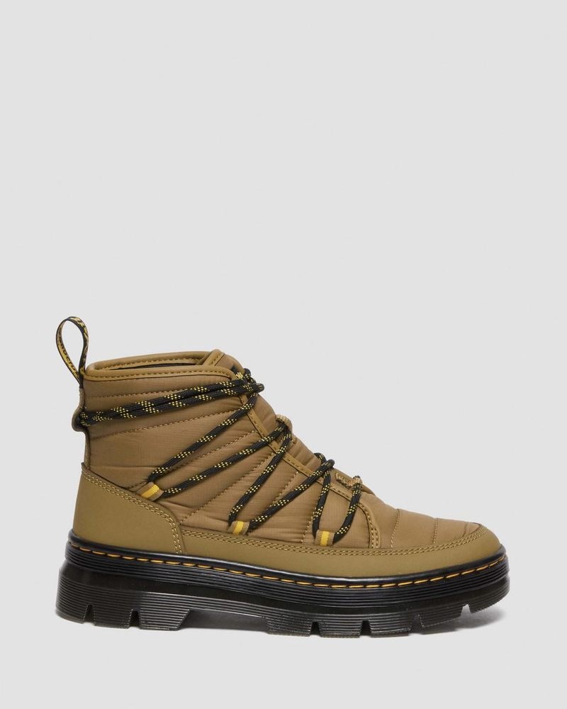 Botas Dr Martens Combs - Acolchado Casuales Boots (Rubberised Cuero+Warm Acolchado) Verde Oliva | LX24-D0PA