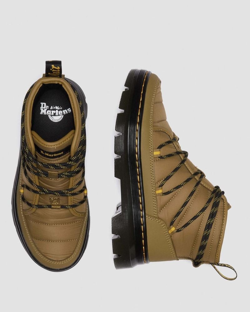 Botas Dr Martens Combs - Acolchado Casuales Boots (Rubberised Cuero+Warm Acolchado) Verde Oliva | LX24-D0PA