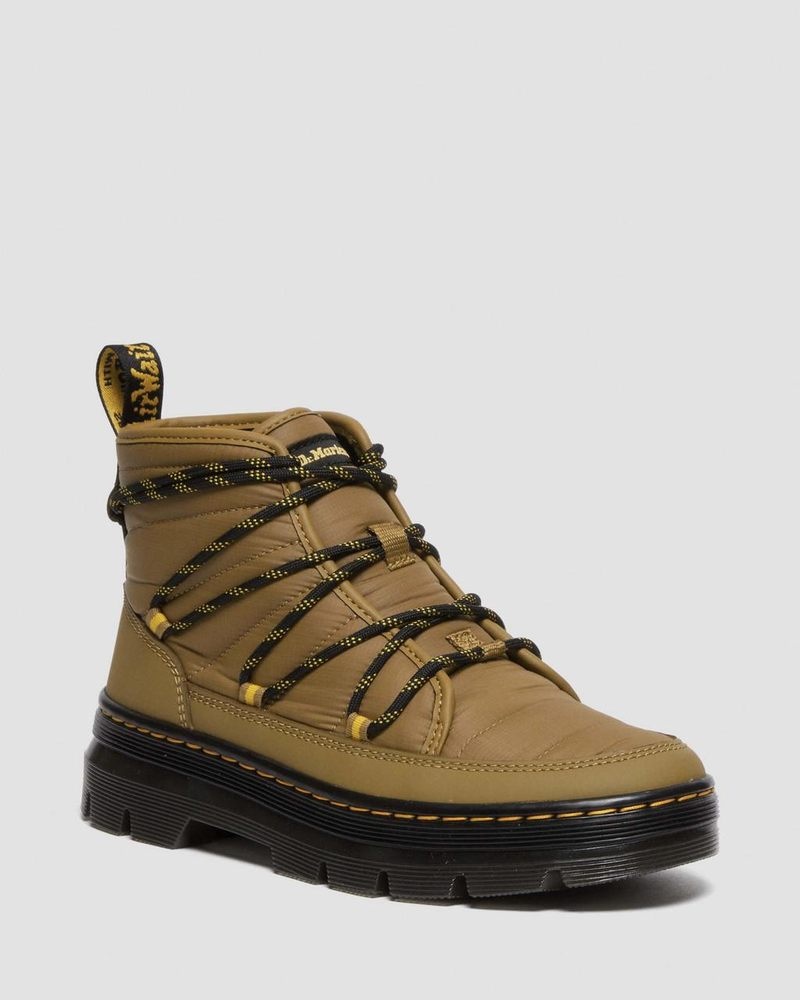 Botas Dr Martens Combs - Acolchado Casuales Boots (Rubberised Cuero+Warm Acolchado) Verde Oliva | LX24-D0PA