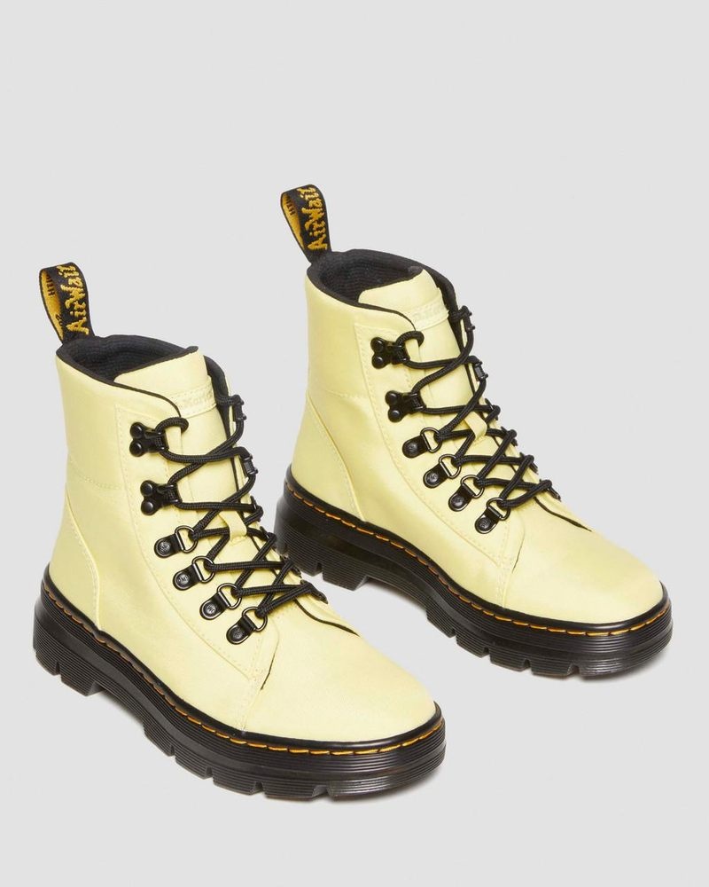 Botas Dr Martens Combs - Nylon & Cuero Casuales Boots (Cyclone Nylon) Limón Amarillo | YF64-Y6ME