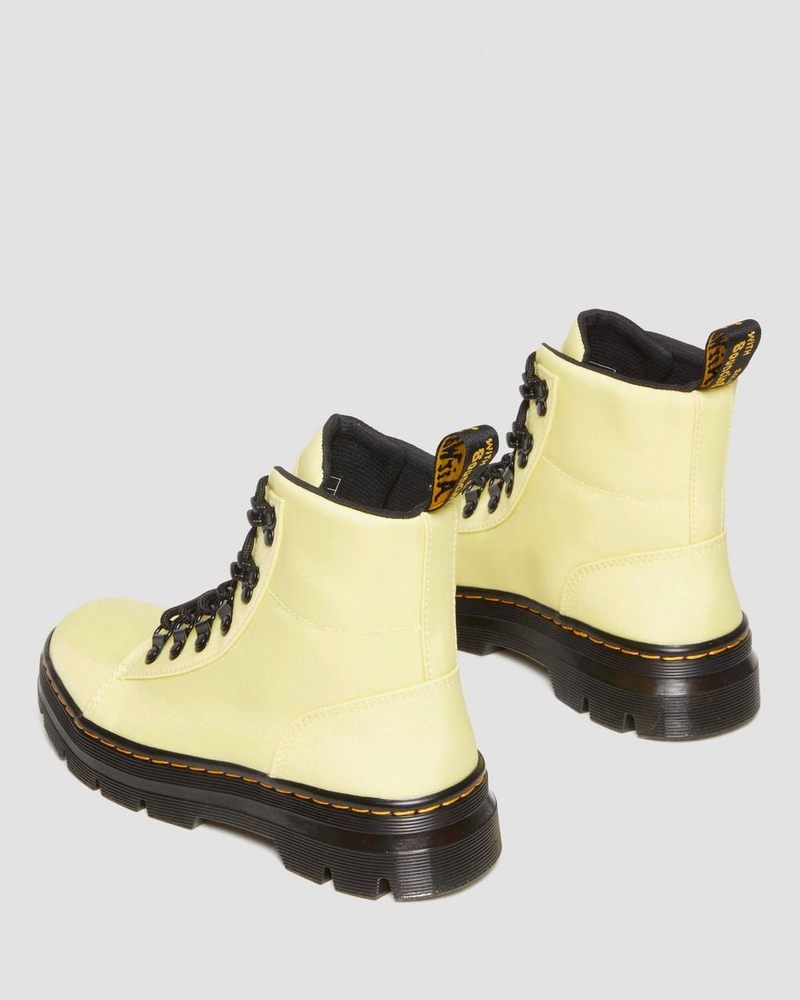 Botas Dr Martens Combs - Nylon & Cuero Casuales Boots (Cyclone Nylon) Limón Amarillo | YF64-Y6ME