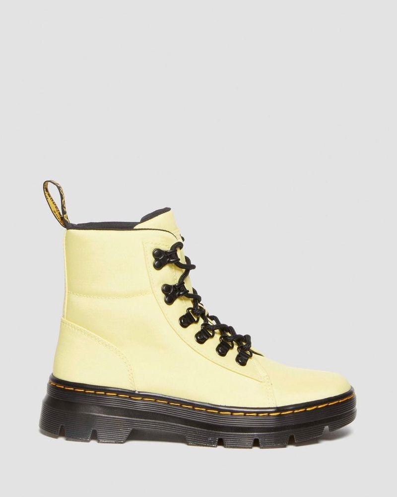 Botas Dr Martens Combs - Nylon & Cuero Casuales Boots (Cyclone Nylon) Limón Amarillo | YF64-Y6ME